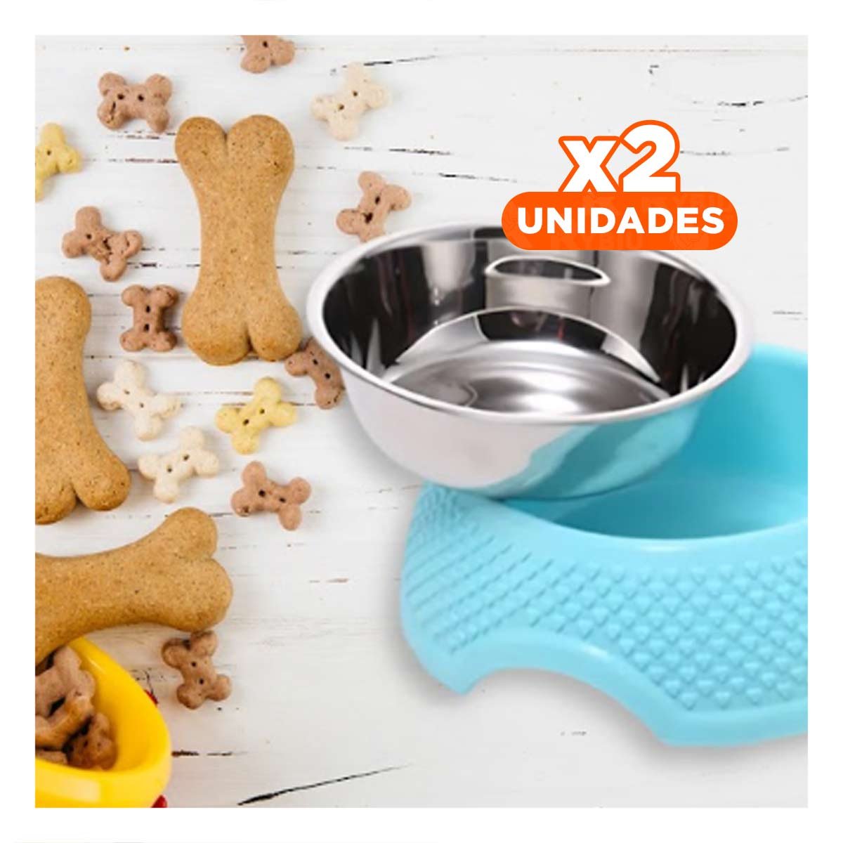 PACK2 PLATO DESMONTABLE DE ACERO CELESTE PASTEL CON CORAZONES EN RELIEVE FACIL Y+REGALO STICKER - 1
