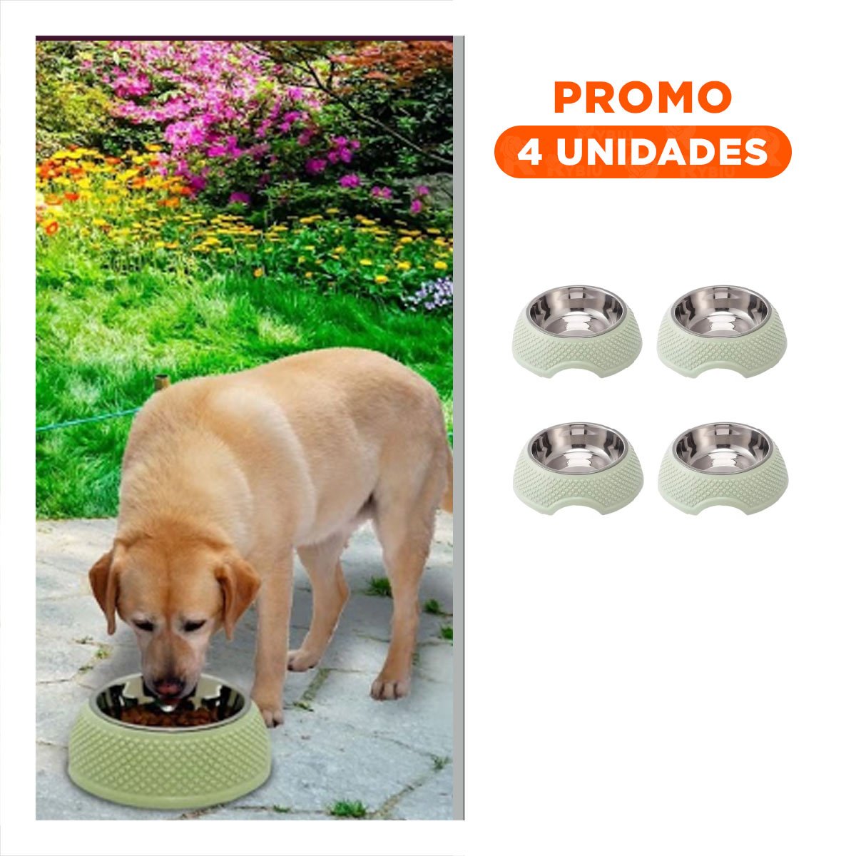 PACK4 RECIPIENTE DE ACERO VERDE PASTEL CON CORAZONES EN RELIEVE Y DESMONTABLE Y+REGALO STICKER - 1