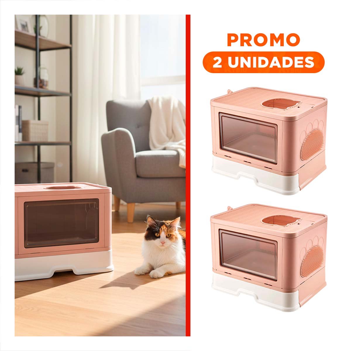 PACK2 ARENERO CERRADO CON CUBO EN COLOR ROSADO Y SISTEMA DE RASCAR INTEGRADO CON PALA - 1