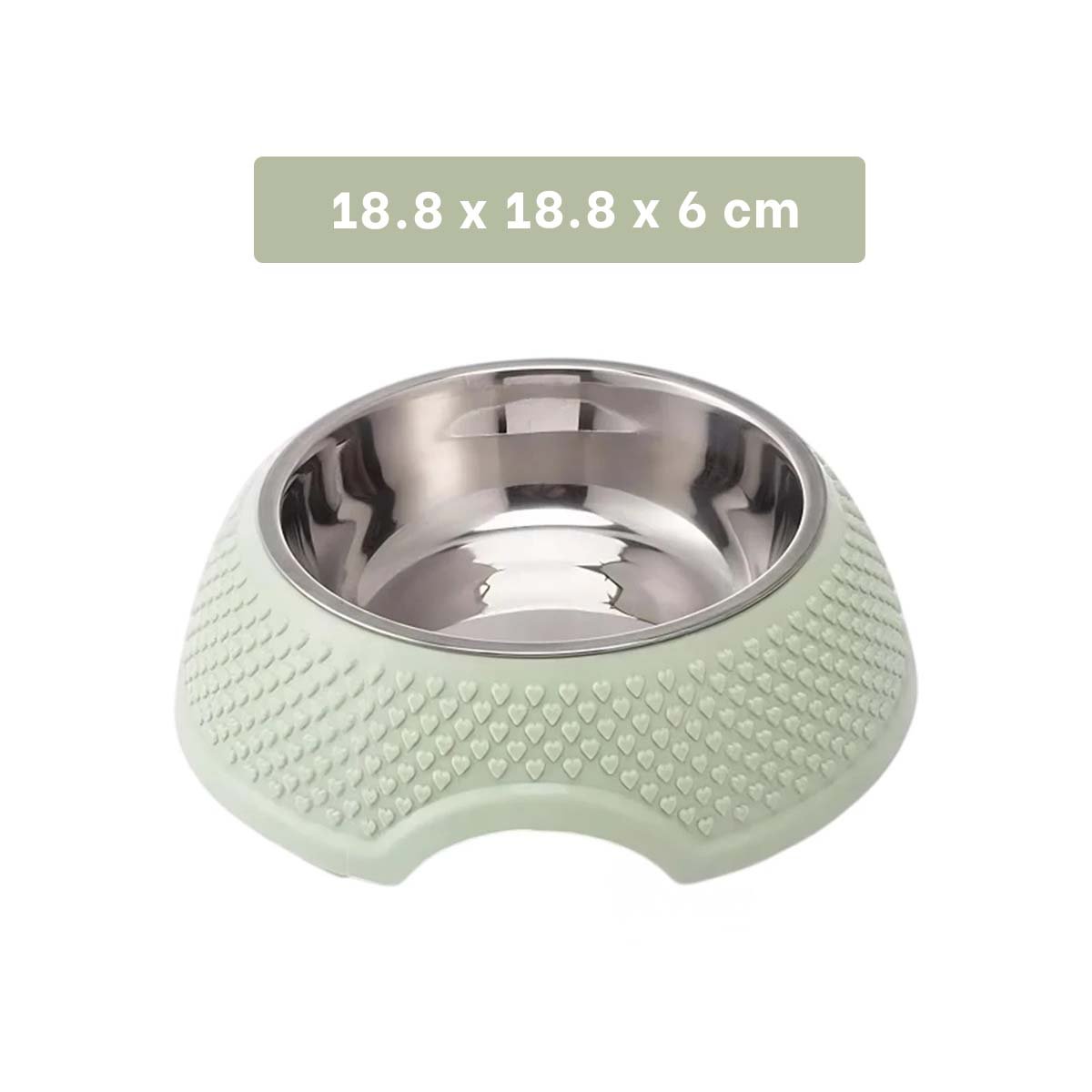 PACK4 PLATO DE ACERO VERDE PASTEL CON CORAZONES EN RELIEVE Y DESMONTABLE INTEGRADO - 4