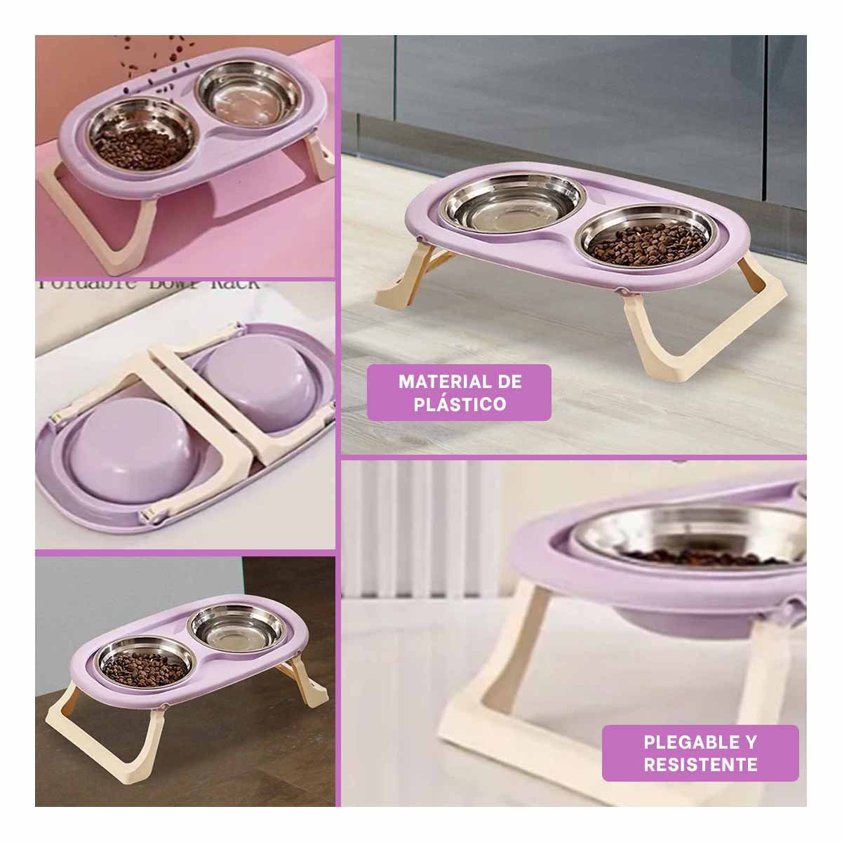 PACK12 BANDEJA PLEGABLE EN COLOR LILA DOBLE ELEVADA Y DESMONTABLE FACIL Y+PAPEL REGALO - 2