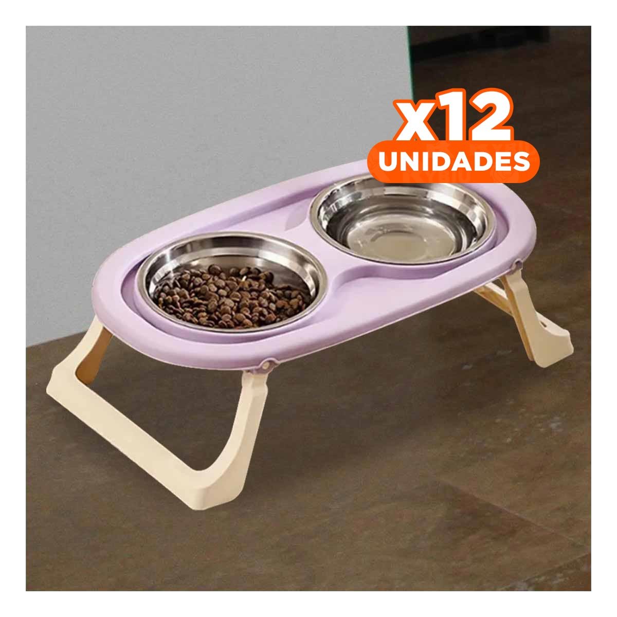 PACK12 BANDEJA ELEVADA EN COLOR LILA DOBLE Y PLEGABLE CON SISTEMA DESMONTABLE - 1