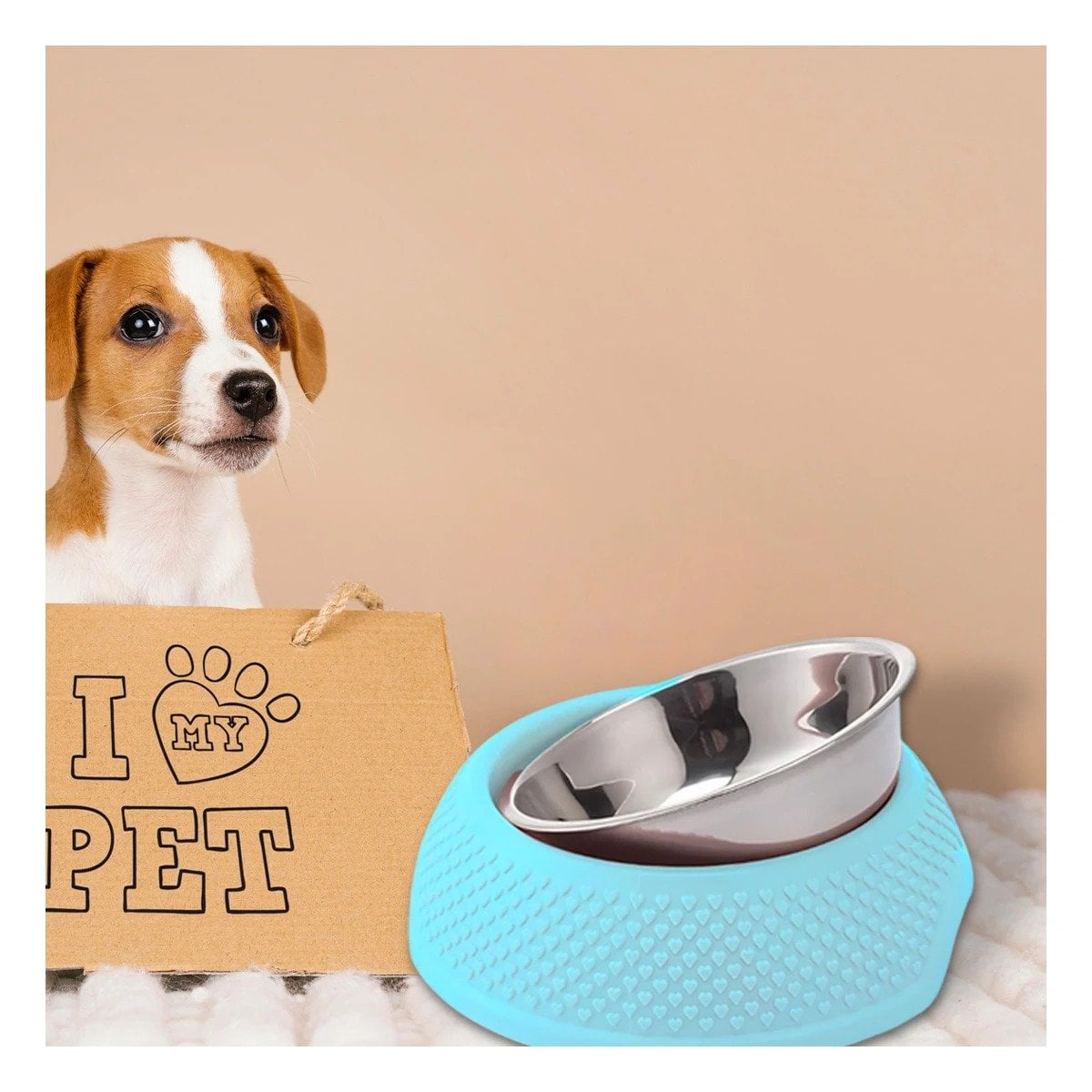 PACK4 RECIPIENTE DE ACERO CELESTE PASTEL CON CORAZONES EN RELIEVE Y+REGALO STICKER - 3