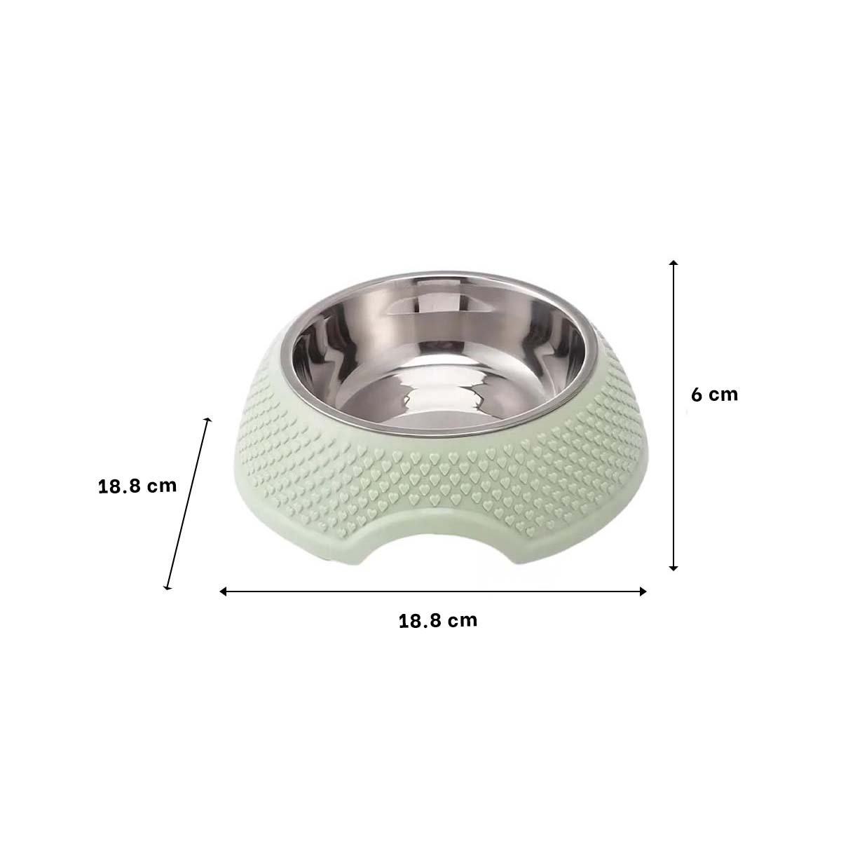 COMEDERO DESMONTABLE DE ACERO VERDE PASTEL CON CORAZONES EN RELIEVE FACIL Y+LIGAS REGALO - 4