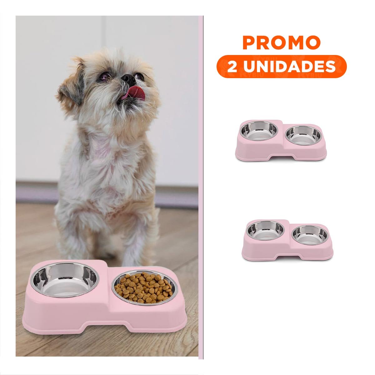 PACK2 PLATO EN COLOR ROSADO DE DOS NIVELES CON DOBLE PLATOS DESMONTABLES COMODO - 1