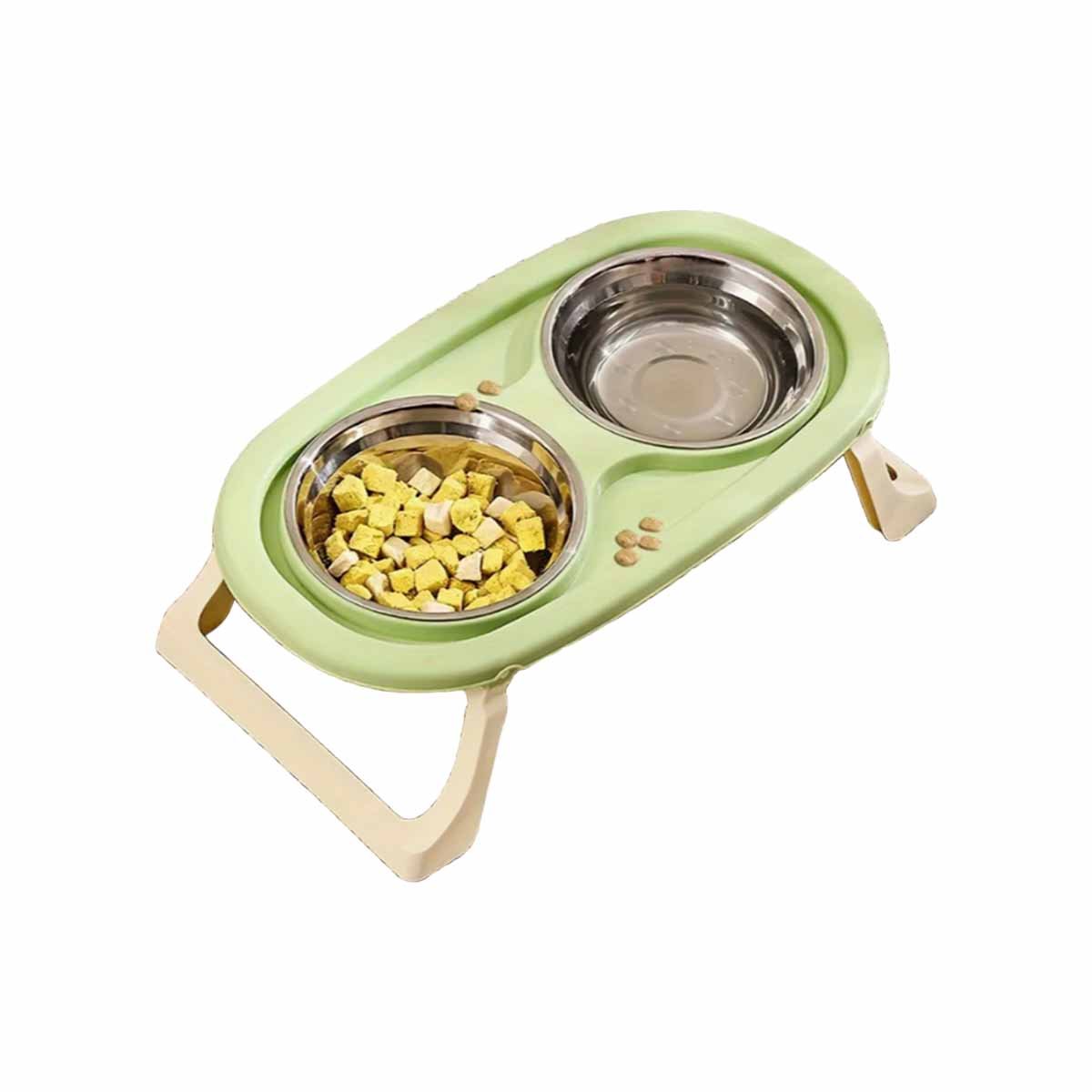 COMEDERO DOBLE EN COLOR VERDE DESMONTABLE ELEVADO Y PLEGABLE Y+REGALO STICKER - 3