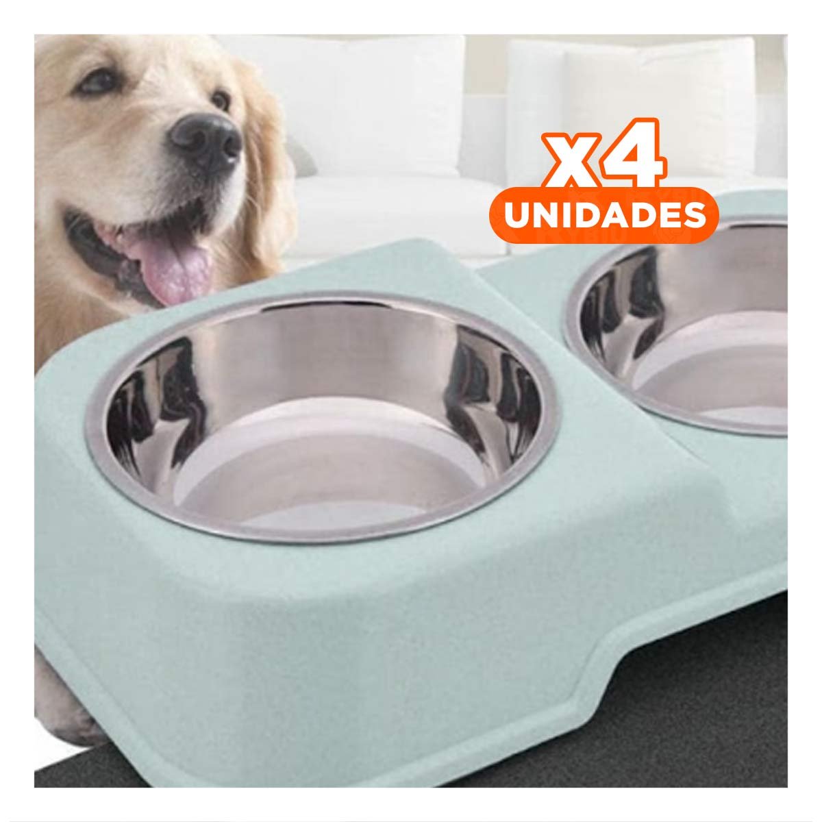 PACK4 PLATO DE DOS NIVELES EN COLOR VERDE CON DOBLE PLATOS DESMONTABLES - 1