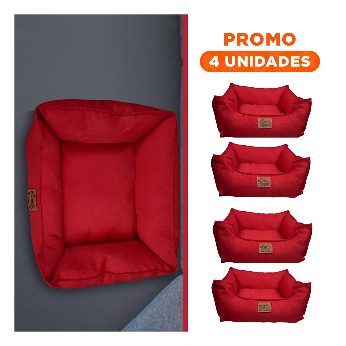 PACK4 NIDO ROJO PARA PERRO TALLA S CON COMPLETO Y+REGALO STICKER - 1