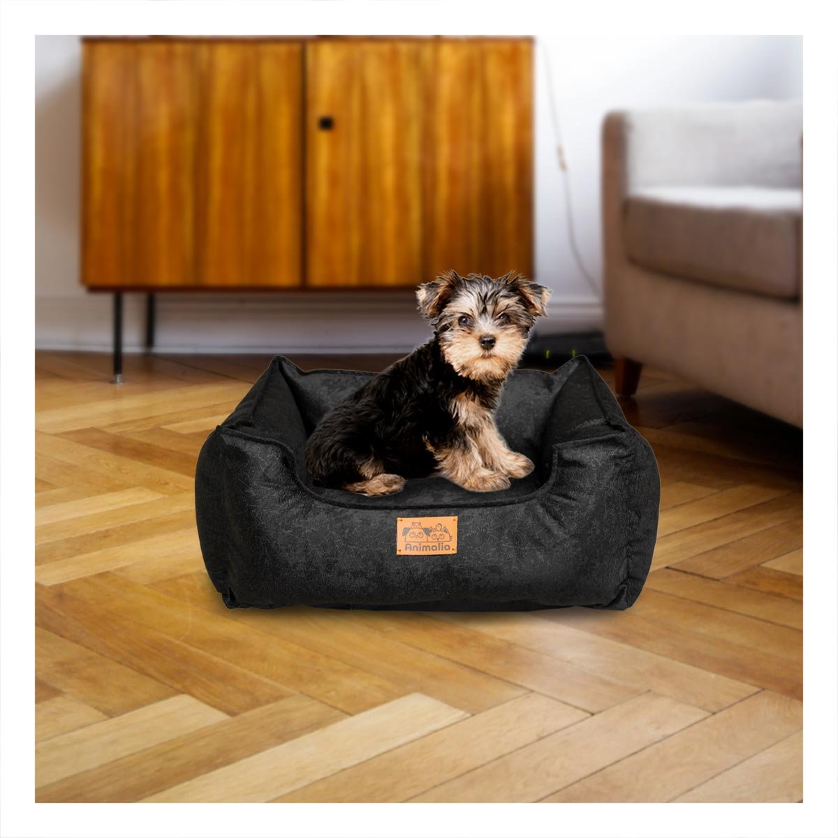 ESTRUCTURA ACOLCHADA PARA PERRO TALLA S NEGRO COMPLETO - 2