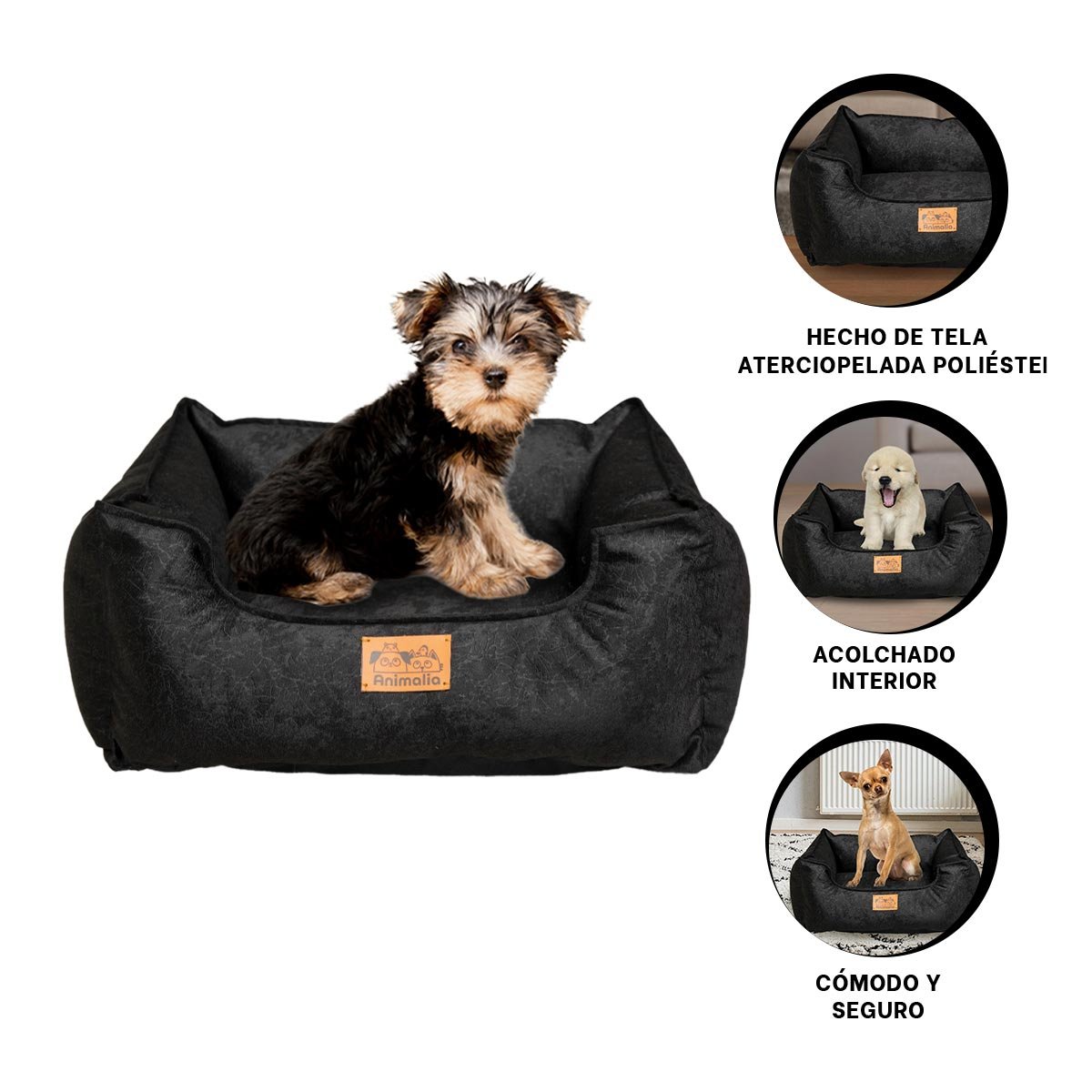 ESTRUCTURA ACOLCHADA PARA PERRO TALLA S NEGRO COMPLETO - 3