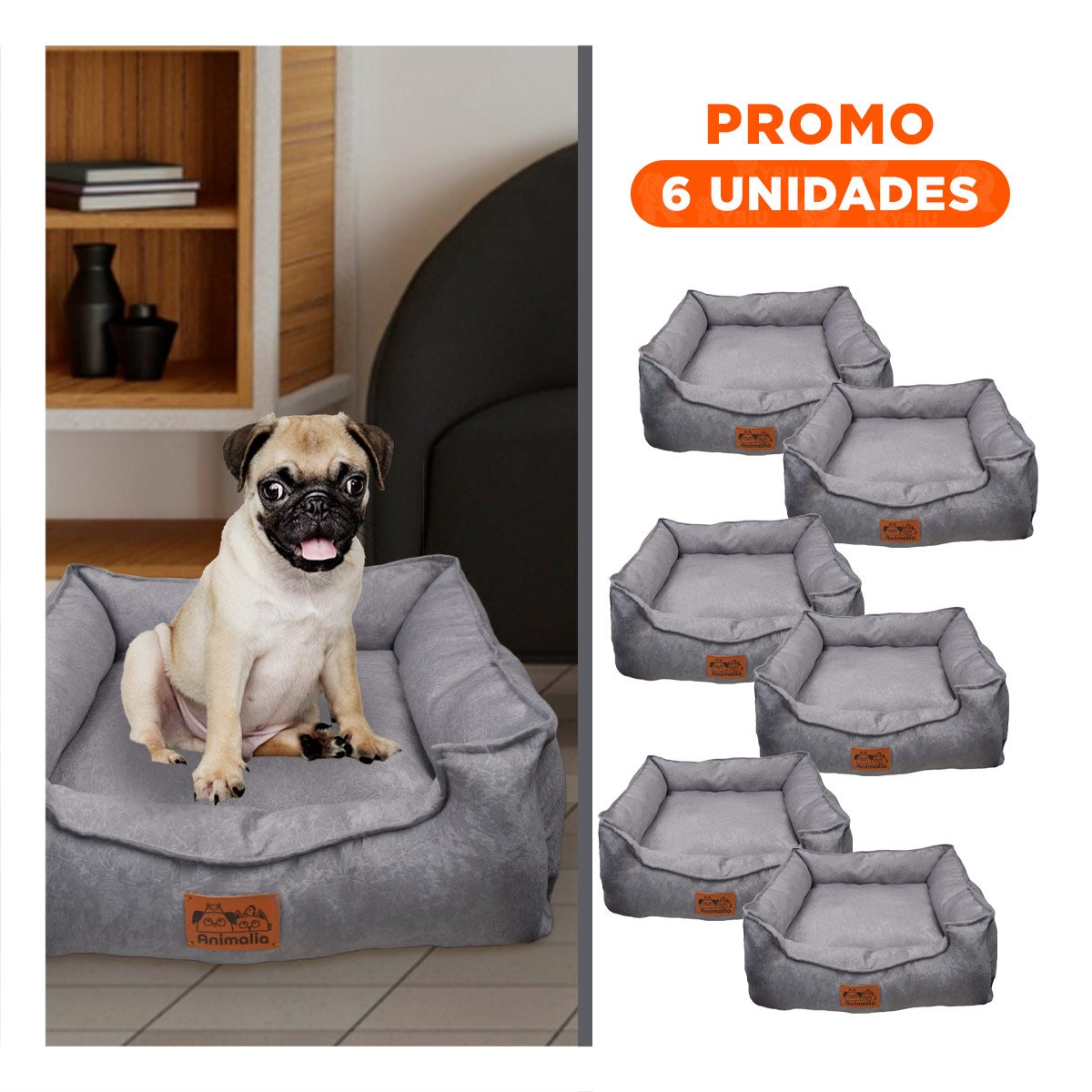 PACK6 SUPERFICIE PLOMO PARA PERRO TALLA S CON COMPLETO - 1