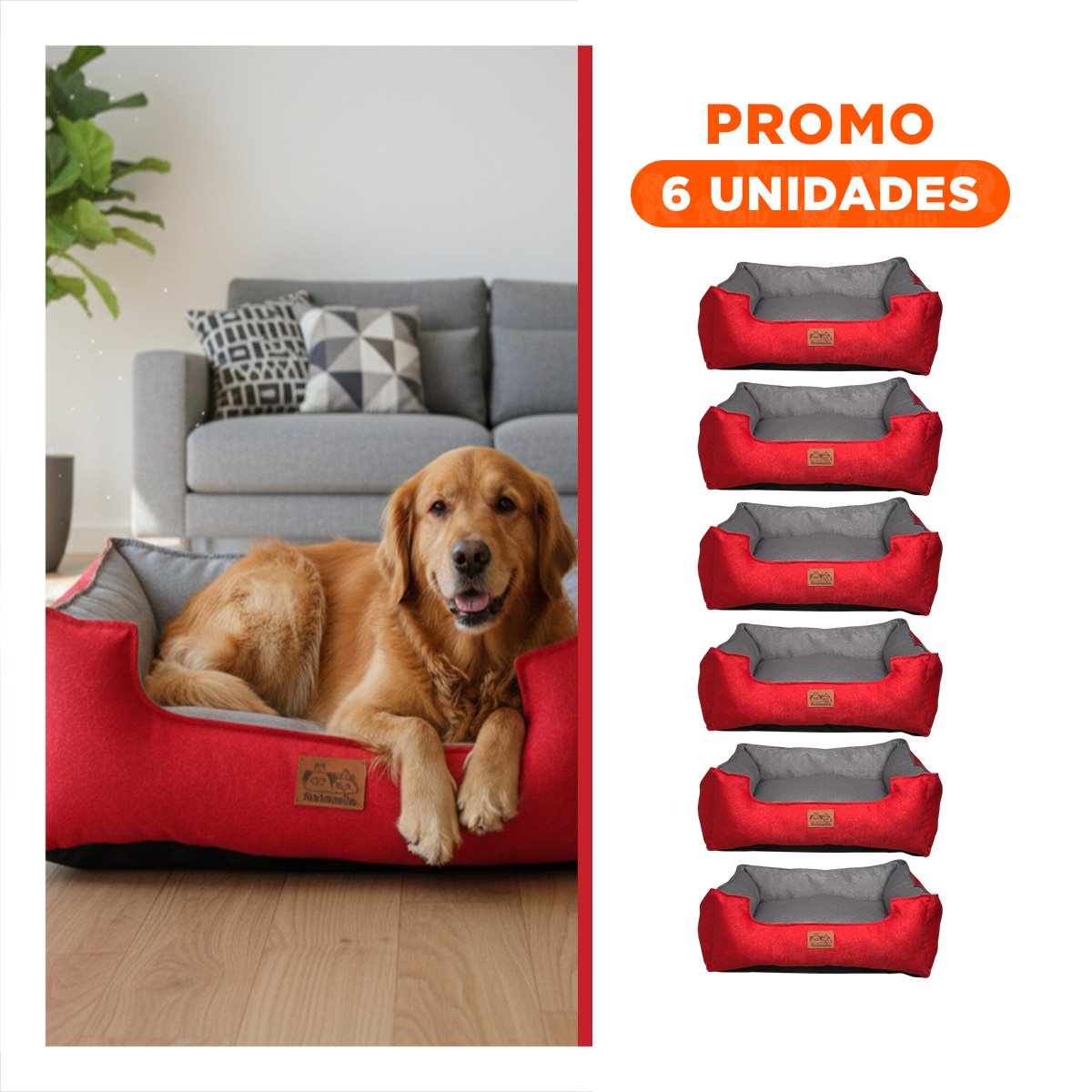 PACK6 SUPERFICIE ROJO LABRADO PARA PERRO TALLA S CON CENTRO PLOMO - 1