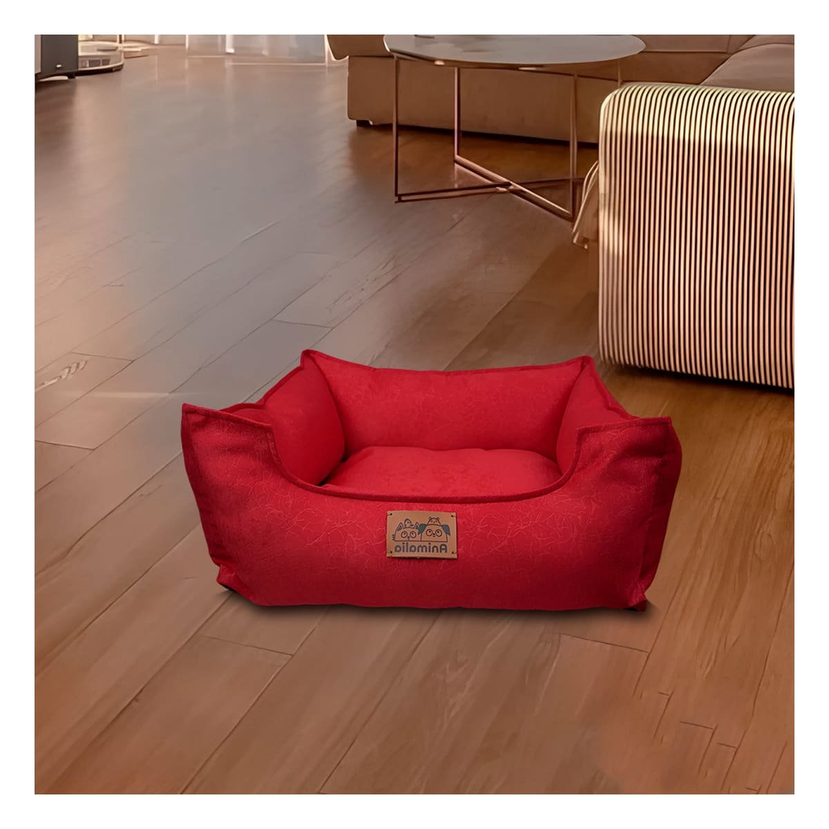 SOPORTE ACOLCHADO PARA PERRO TALLA S ROJO COMPLETO Y+PAPEL REGALO - 5