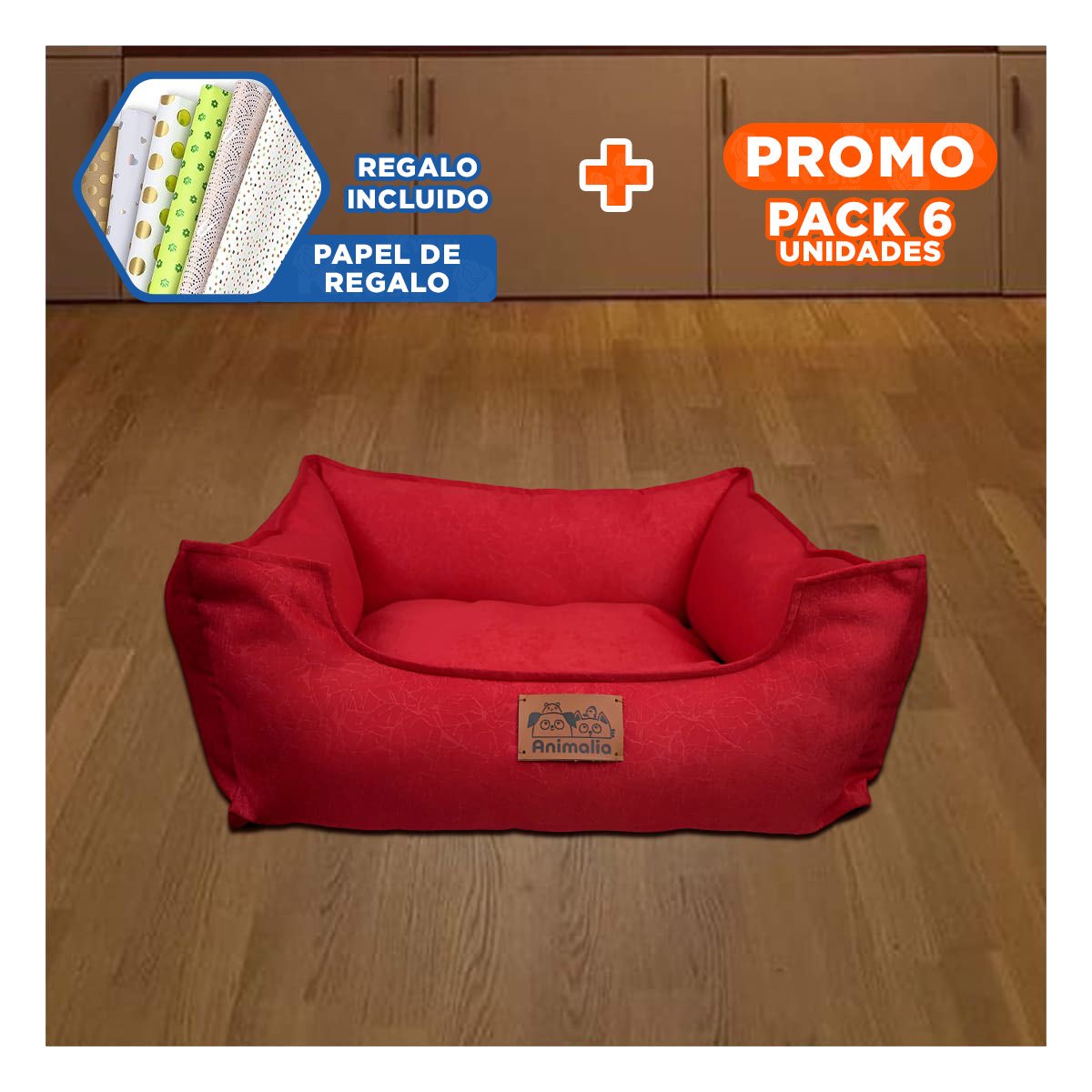 PACK6 AREA ROJO PARA PERRO TALLA S CON COMPLETO Y+PAPEL REGALO - 1