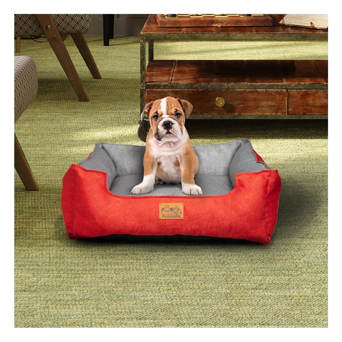 COLCHON ROJO LABRADO PARA PERRO TALLA S CON CENTRO PLOMO Y+POST IT - 2