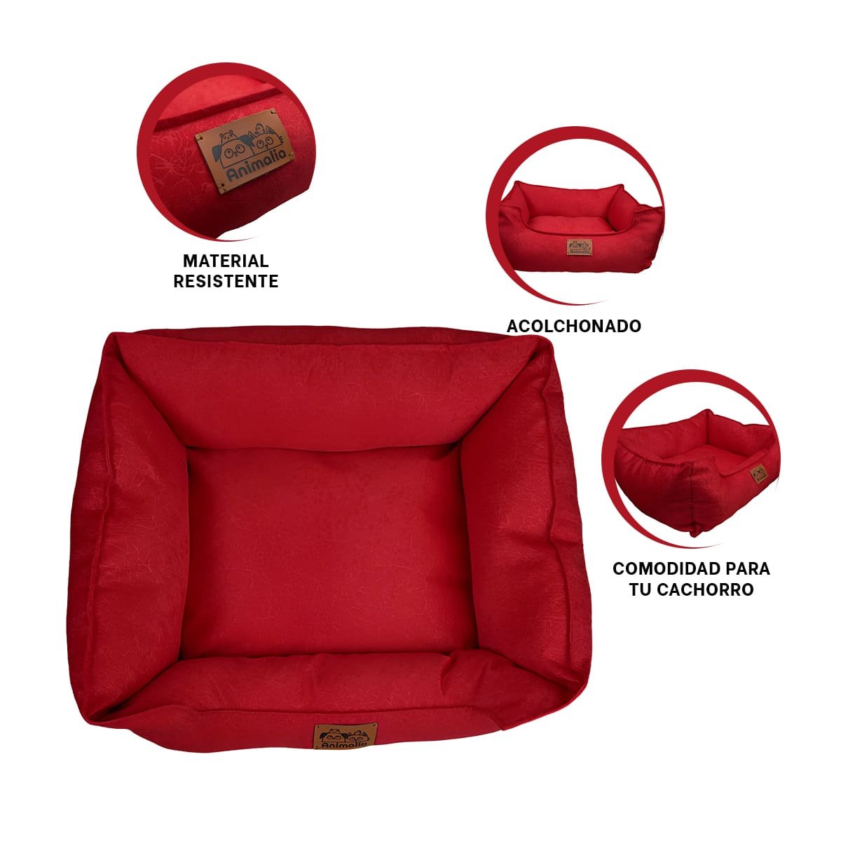 ESTRUCTURA ACOLCHADA PARA PERRO TALLA S ROJO COMPLETO - 3