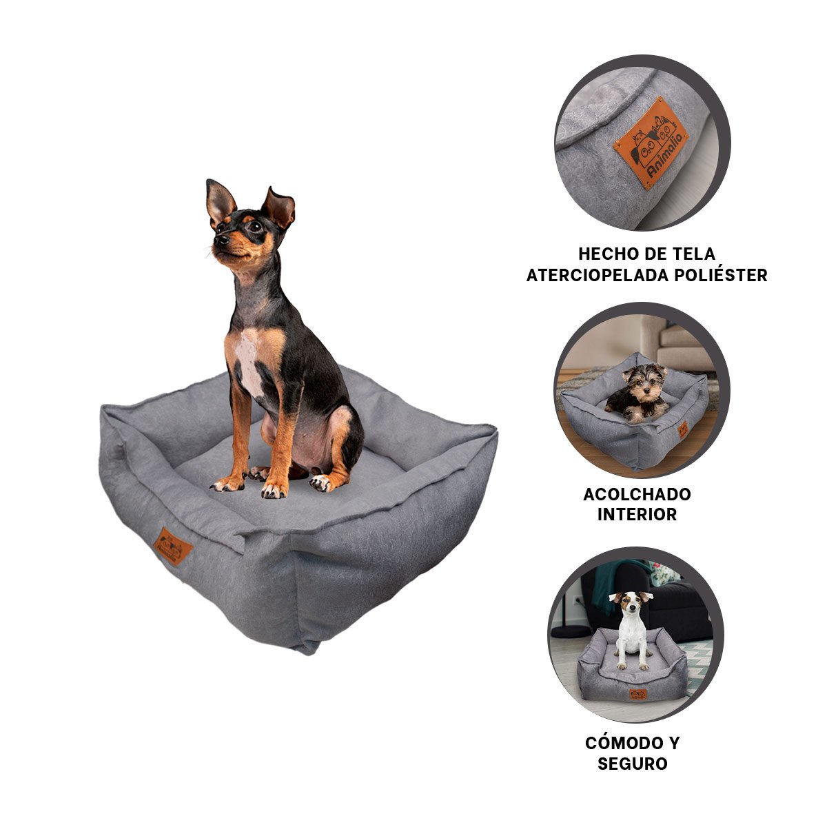 ESTRUCTURA ACOLCHADA PARA PERRO TALLA S PLOMO COMPLETO - 3