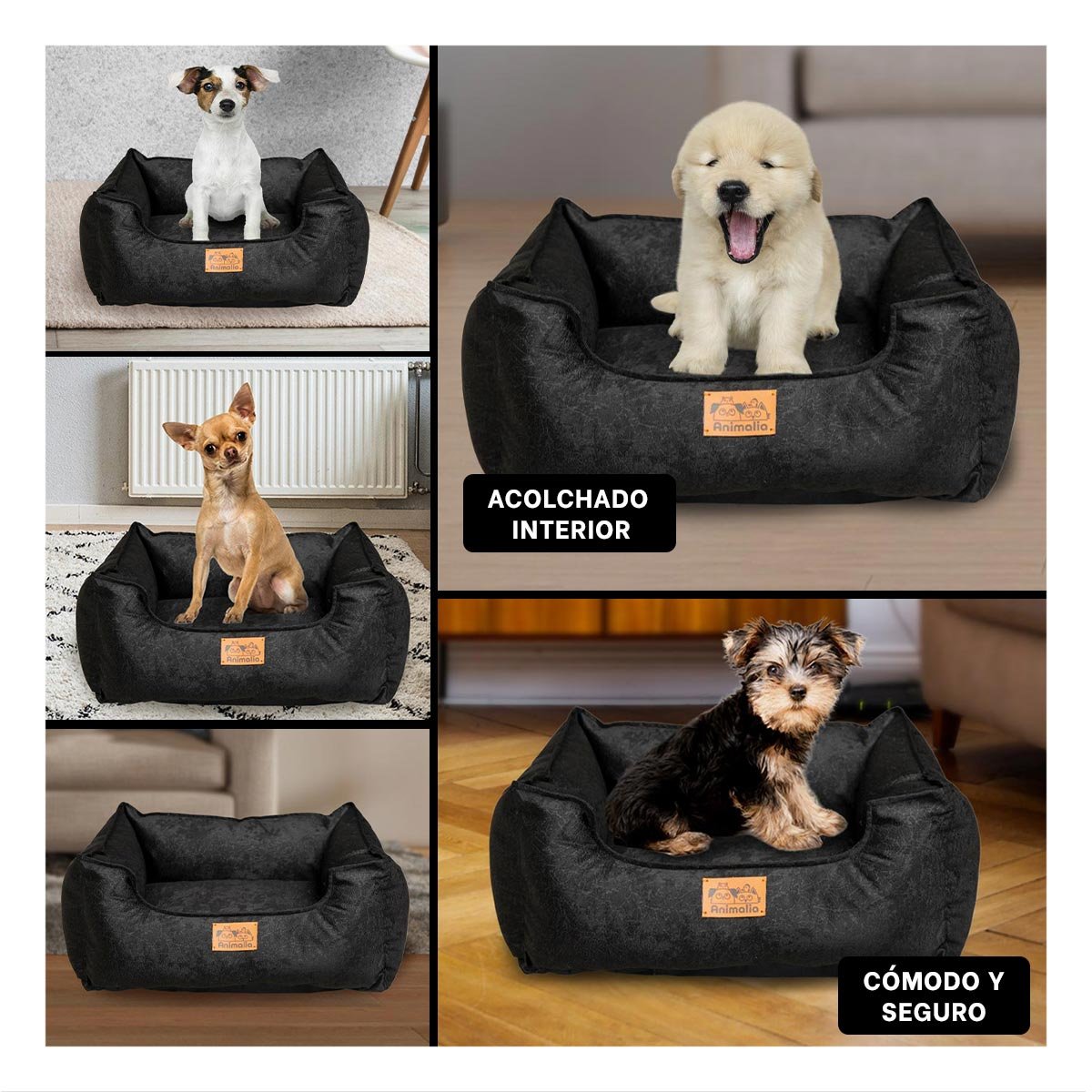 CAMA NEGRO PARA PERRO TALLA S CON COMPLETO Y+LIGAS REGALO - 5