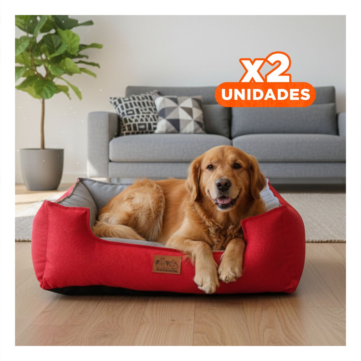 PACK2 DESCANSO ROJO LABRADO PARA PERRO TALLA S CON CENTRO PLOMO Y+REGALO STICKER - 1