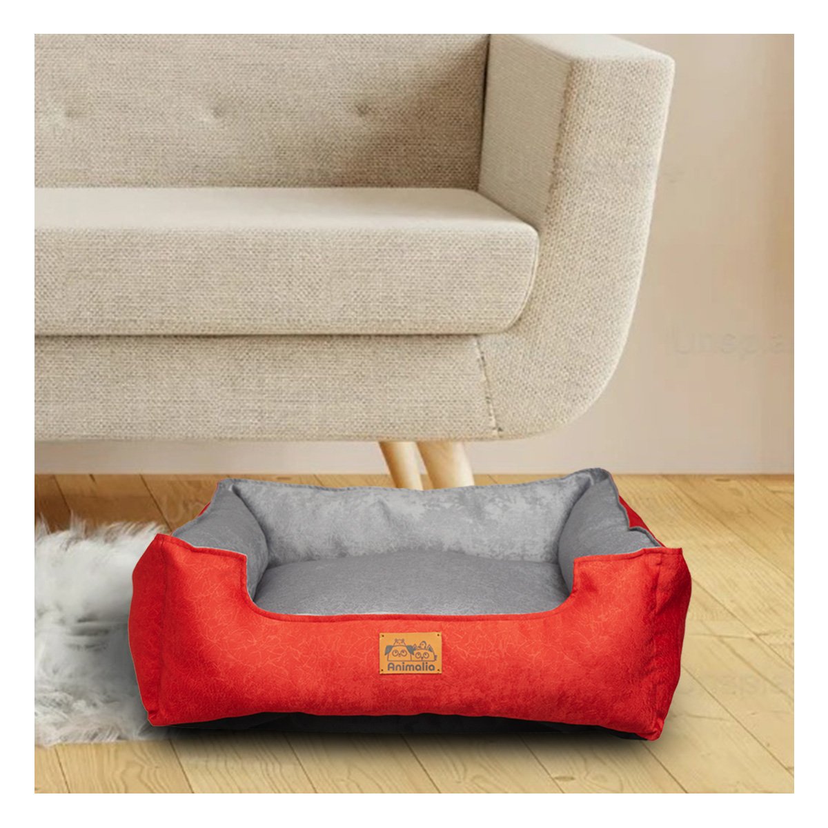 SOPORTE ACOLCHADO PARA PERRO TALLA S ROJO LABRADO CENTRO PLOMO Y+PAPEL REGALO - 3