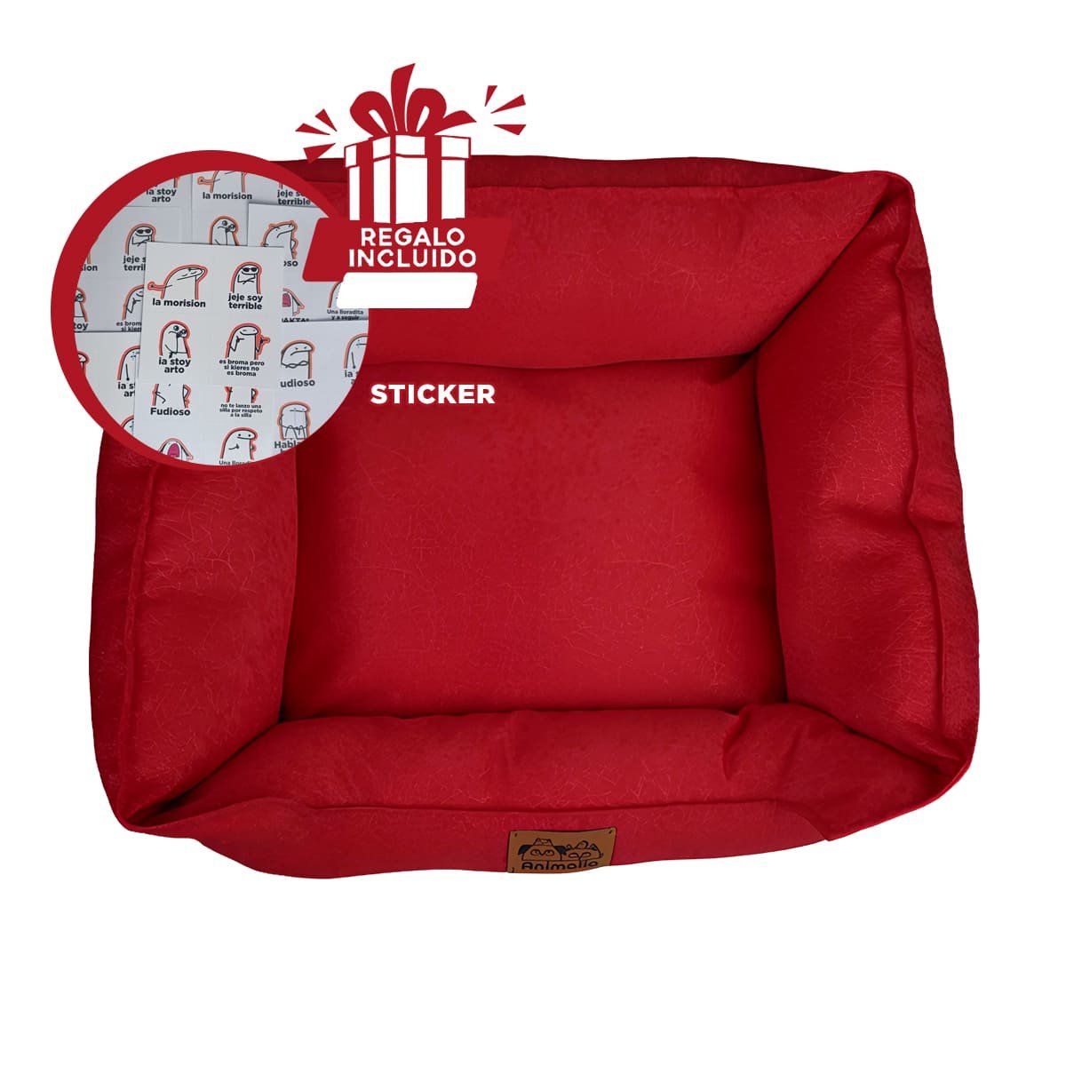 UNIDAD DE DESCANSO PARA PERRO TALLA S ROJO COMPLETO Y+REGALO STICKER - 1