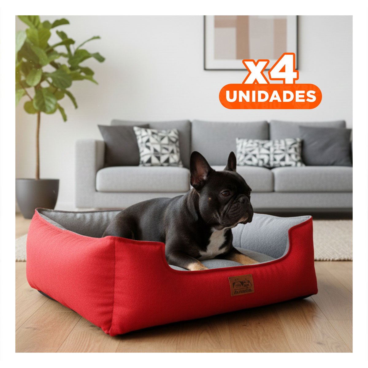 PACK4 BASE ROJO LABRADO PARA PERRO TALLA S CON CENTRO PLOMO - 1