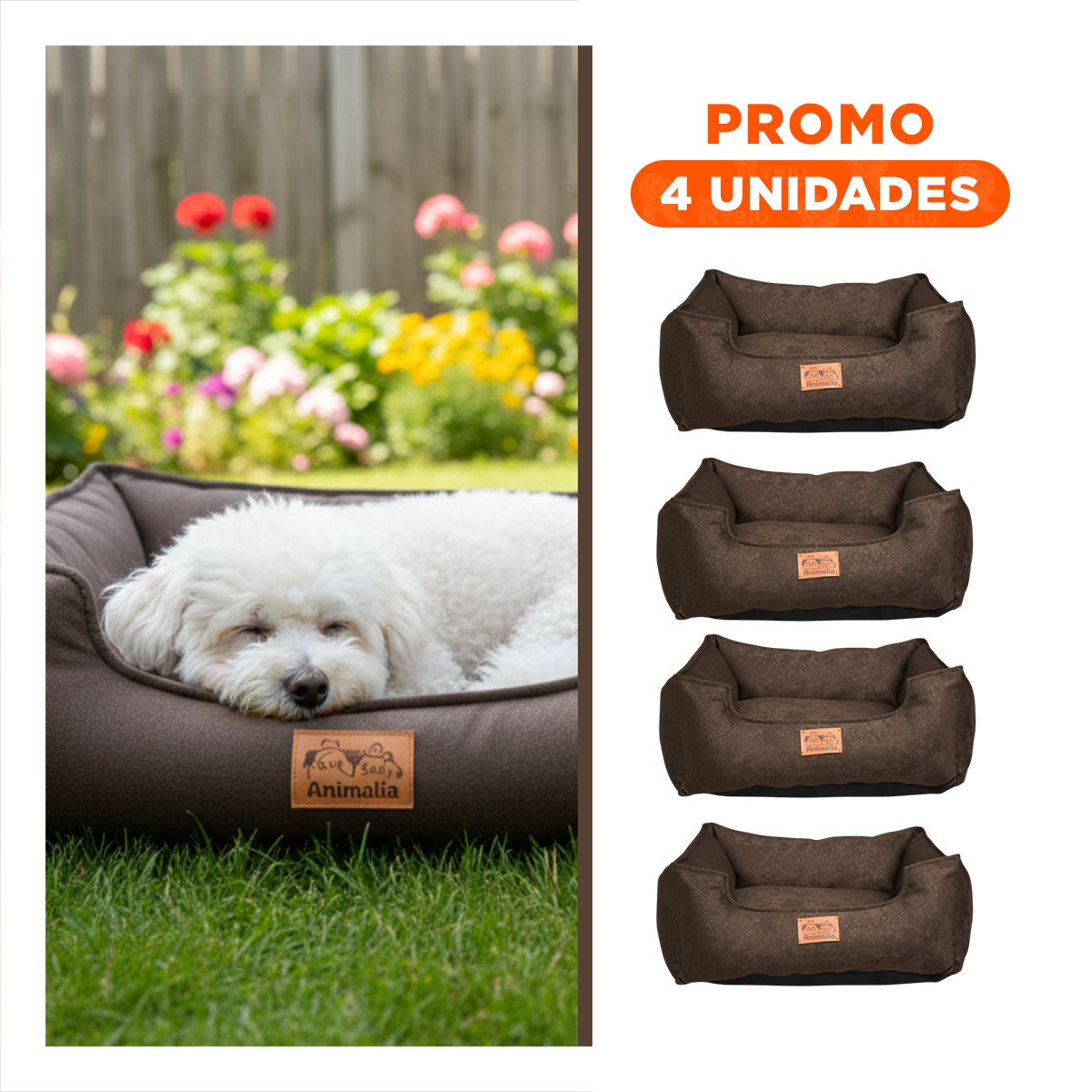 PACK4 NIDO MARRON PARA PERRO TALLA S CON COMPLETO Y+REGALO STICKER - 1