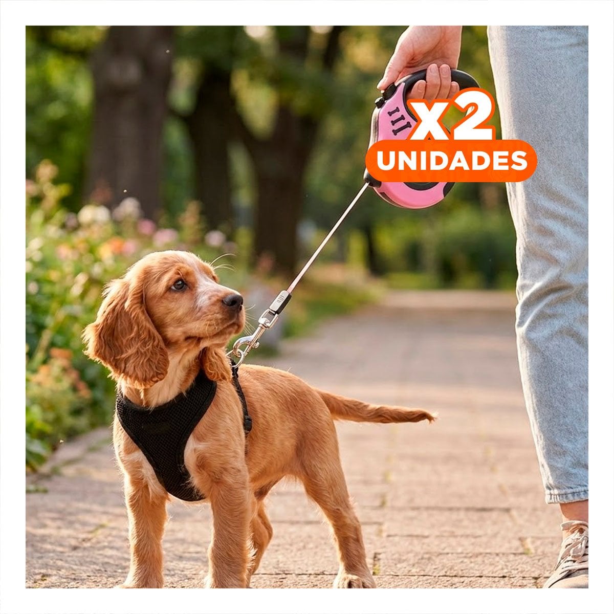 PACK2 FILAMENTO SEGURA ROSADO 3 METROS PARA PERROS CON EXTENSION USO DIARIO Y+REGALO STICKER - 1