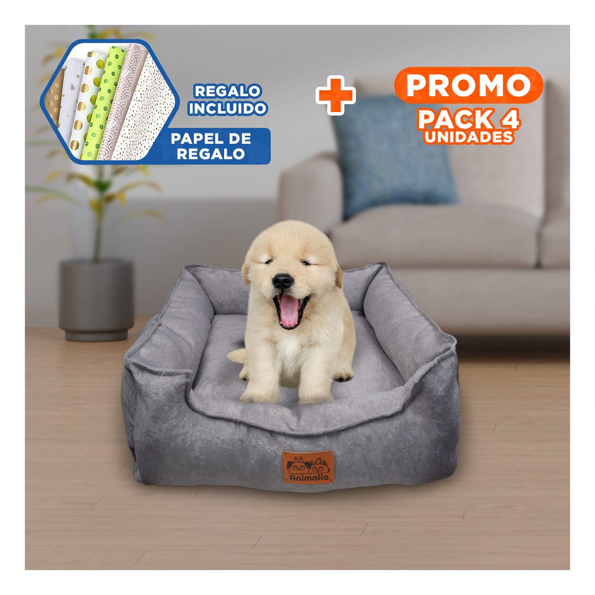 PACK4 ESPACIO PLOMO PARA PERRO TALLA S CON COMPLETO Y+PAPEL REGALO - 1