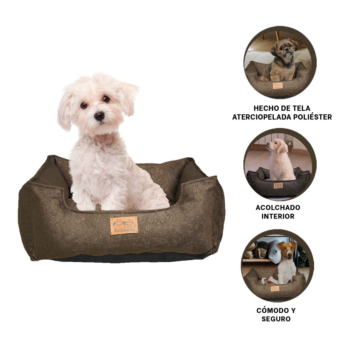 ESTRUCTURA ACOLCHADA PARA PERRO TALLA S MARRON COMPLETO - 3