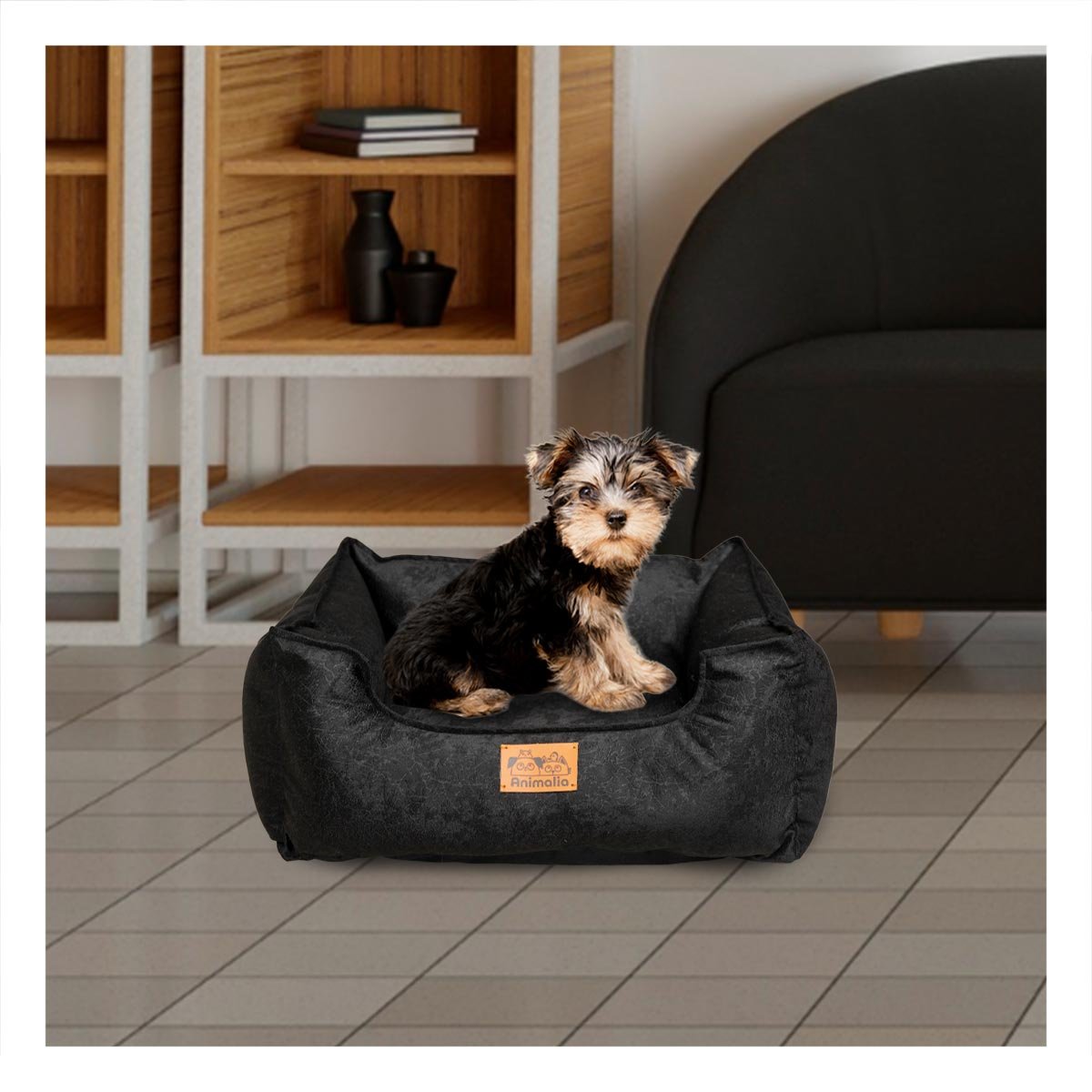 UNIDAD DE DESCANSO PARA PERRO TALLA S NEGRO COMPLETO Y+REGALO STICKER - 5
