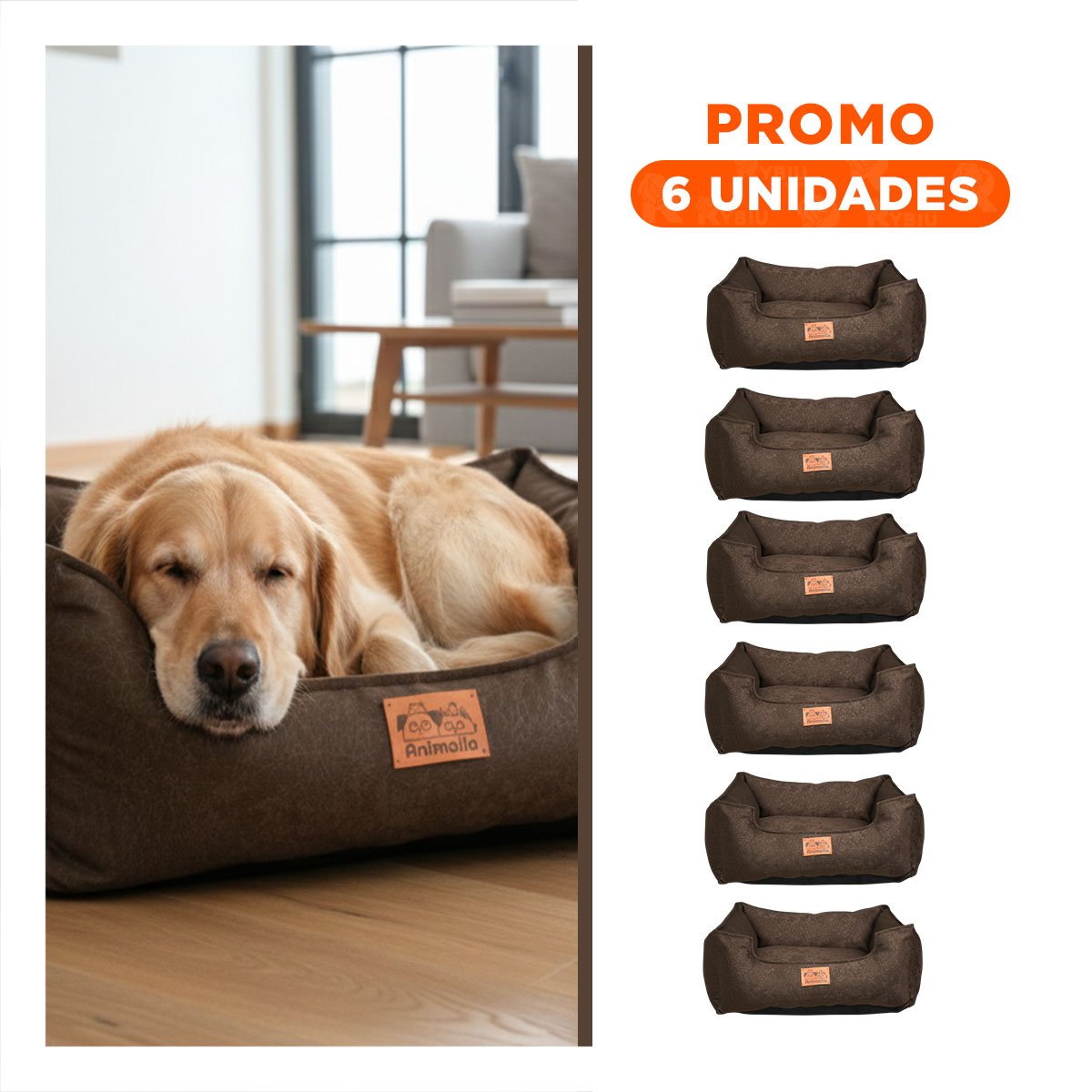 PACK6 SUPERFICIE MARRON PARA PERRO TALLA S CON COMPLETO - 1