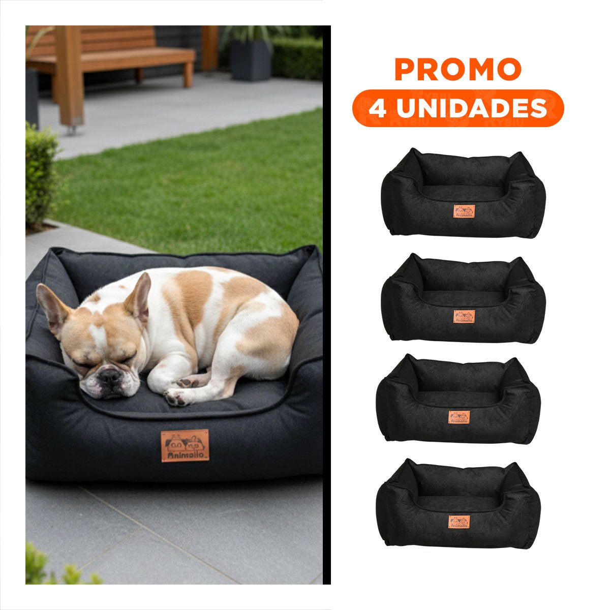 PACK4 NIDO NEGRO PARA PERRO TALLA S CON COMPLETO Y+REGALO STICKER - 1