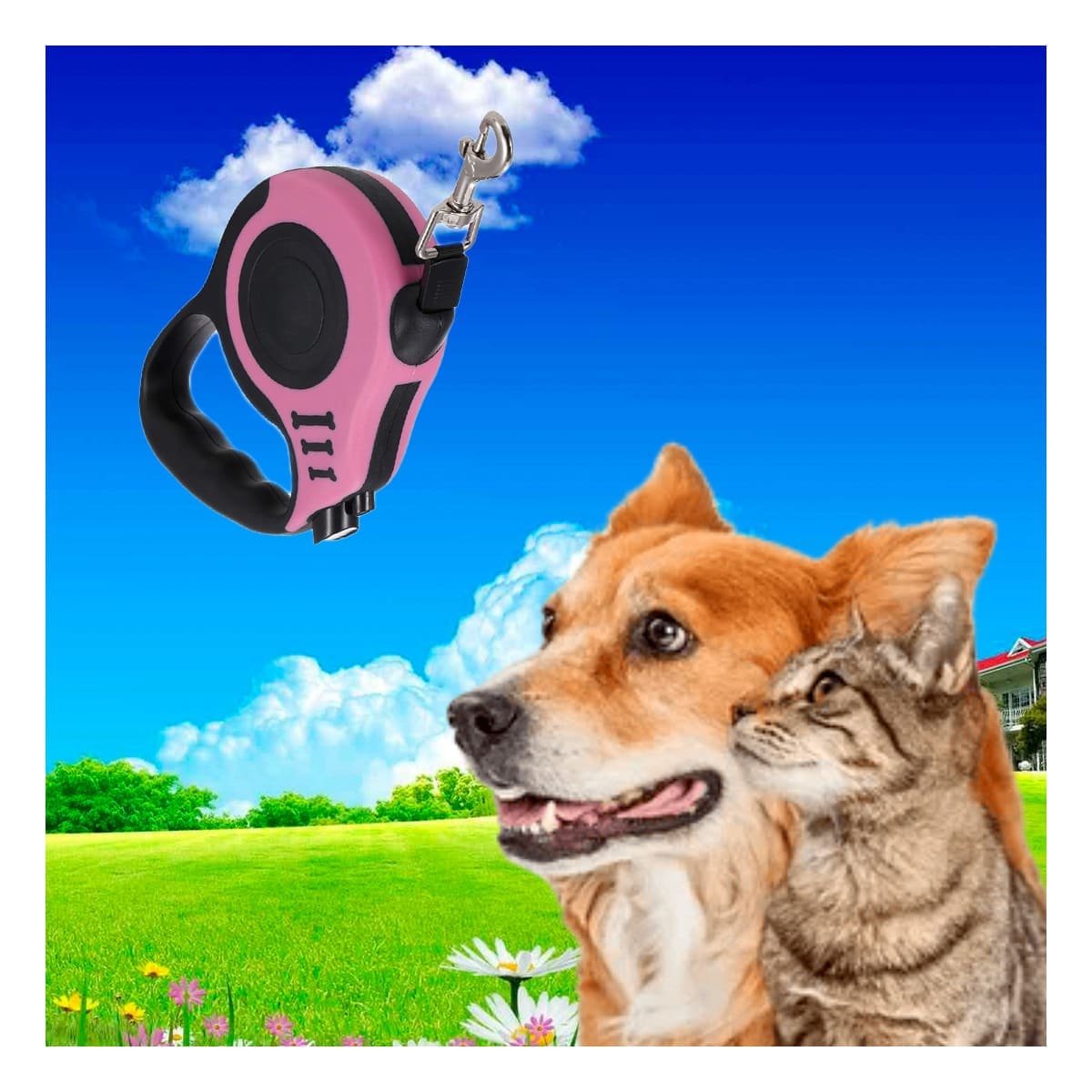PACK12 LAZO PRACTICO ROSADO 5 METROS PARA MASCOTAS CON LONGITUD 5 METROS Y+PAPEL REGALO - 3