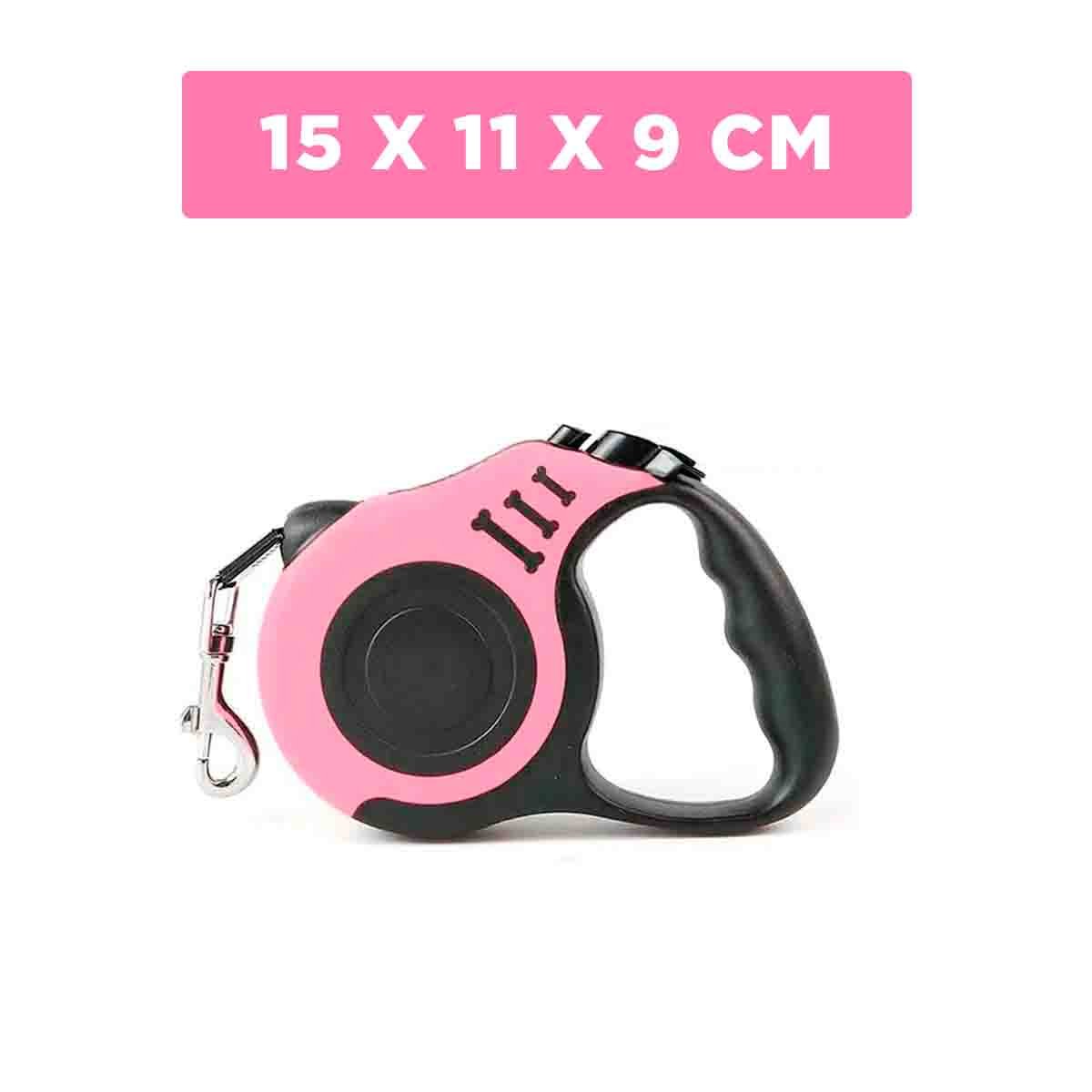 PACK4 HILO RESISTENTE ROSADO 5 METROS PARA PERROS CON MECANISMO EFICIENTE - 4