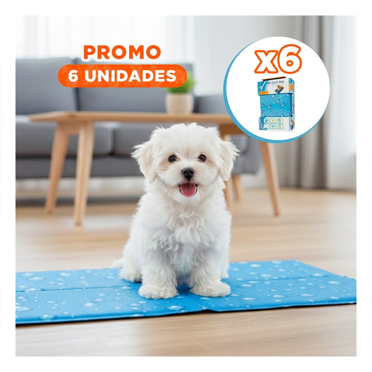 PACK6 COLCHONETA LIGERA PARA INTERIOR PATRON BURBUJA 50X90CM L CELESTE Y+REGALO STICKER - 1