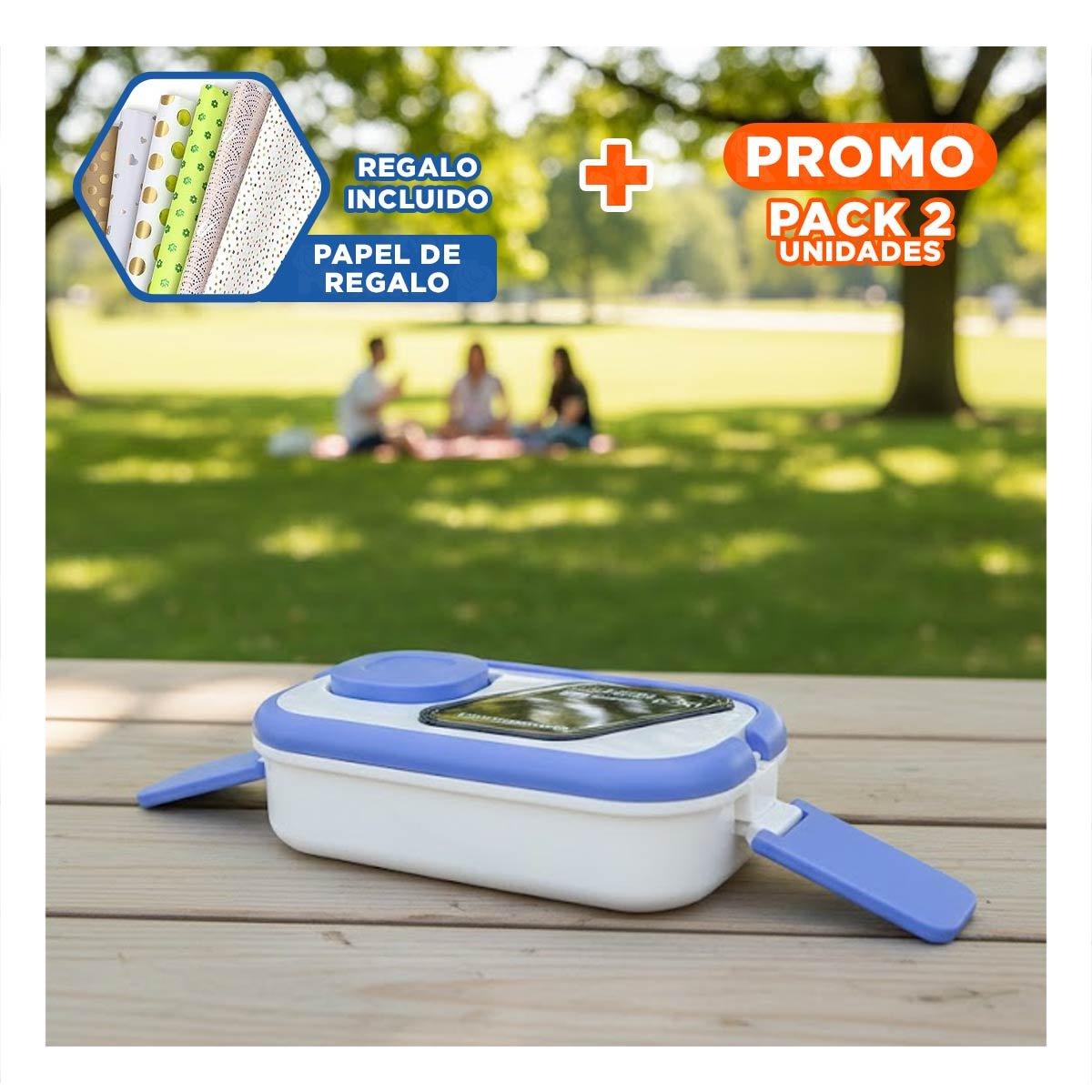 PACK2 CAJA PRÁCTICA 2 PISOS CON COMPARTIMIENTOS LILA Y BLANCO PARA COCINA Y+PAPEL REGALO - 1