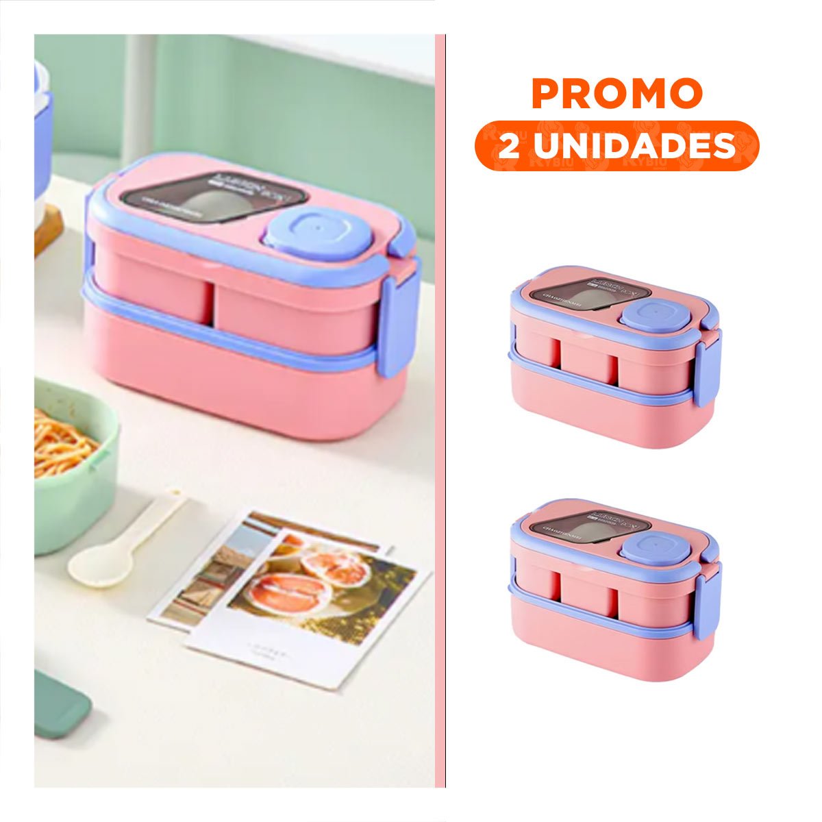 PACK2 BOTE MODULAR CON SEPARADORES 2 PISOS ROSADO Y LILA PARA COCINA ORGANIZADA - 1