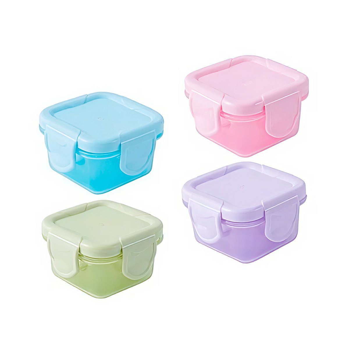 PACK6 DEPÓSITOS MINI CON SEGURO 4 PIEZAS MULTICOLOR 7X4CM PARA COCINA Y+REGALO STICKER - 2