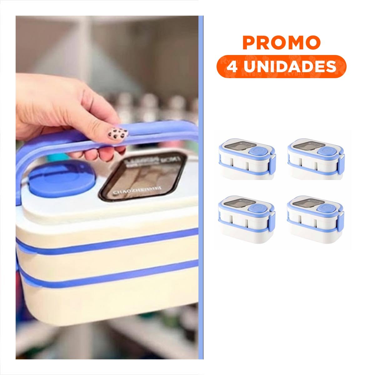 PACK4 BOTE VERSÁTIL CON COMPARTIMIENTOS 2 PISOS LILA Y BLANCO PARA COCINA Y+REGALO STICKER - 1
