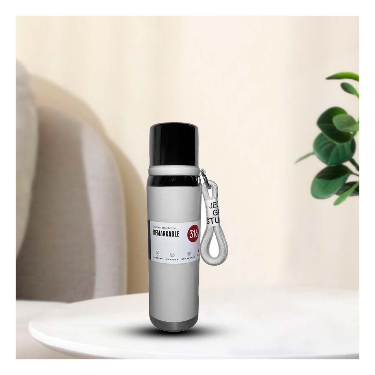 PACK2 ENVASE BLANCO 800ML CON TAPA HERMÉTICA PARA TRANSPORTE DE BEBIDAS Y+REGALO STICKER - 5