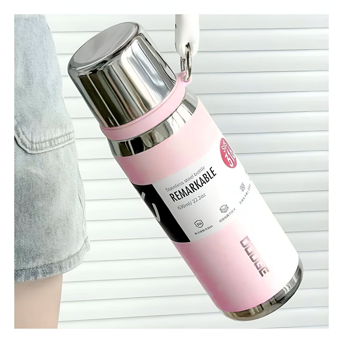 PACK4 CONTENEDOR ROSADO 800ML CON TAPA HERMÉTICA PARA TRANSPORTE DE BEBIDAS Y+PAPEL REGALO - 5