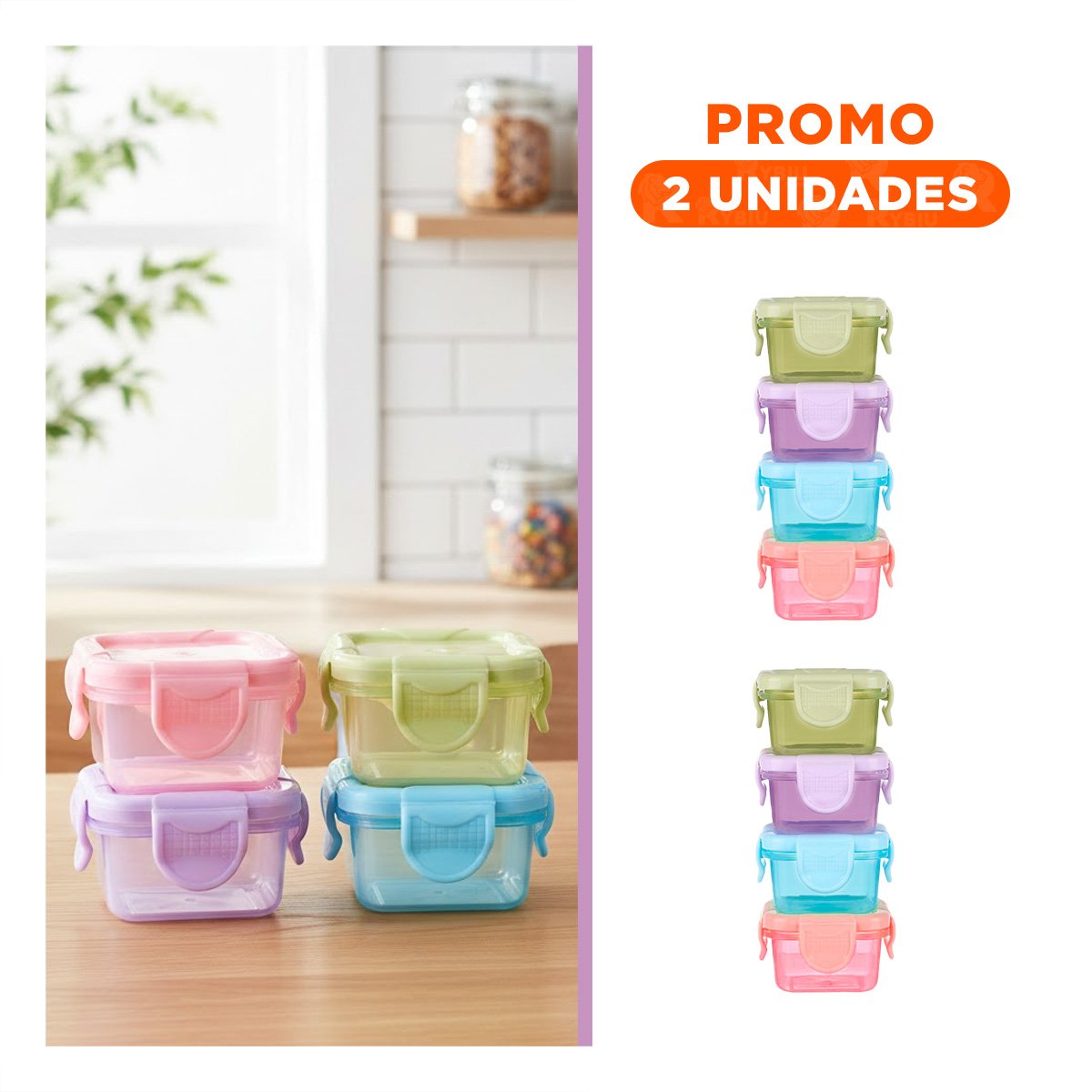 PACK2 BOTES MINI CON SEGURO 4 PIEZAS MULTICOLOR 7X4CM PARA USO DIARIO - 1