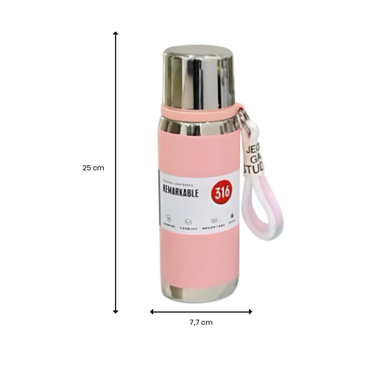 BOTELLA TÉRMICA ROSADA 800ML PARA CAFÉ TÉ Y BEBIDAS DIARIAS EN OFICINA - 4