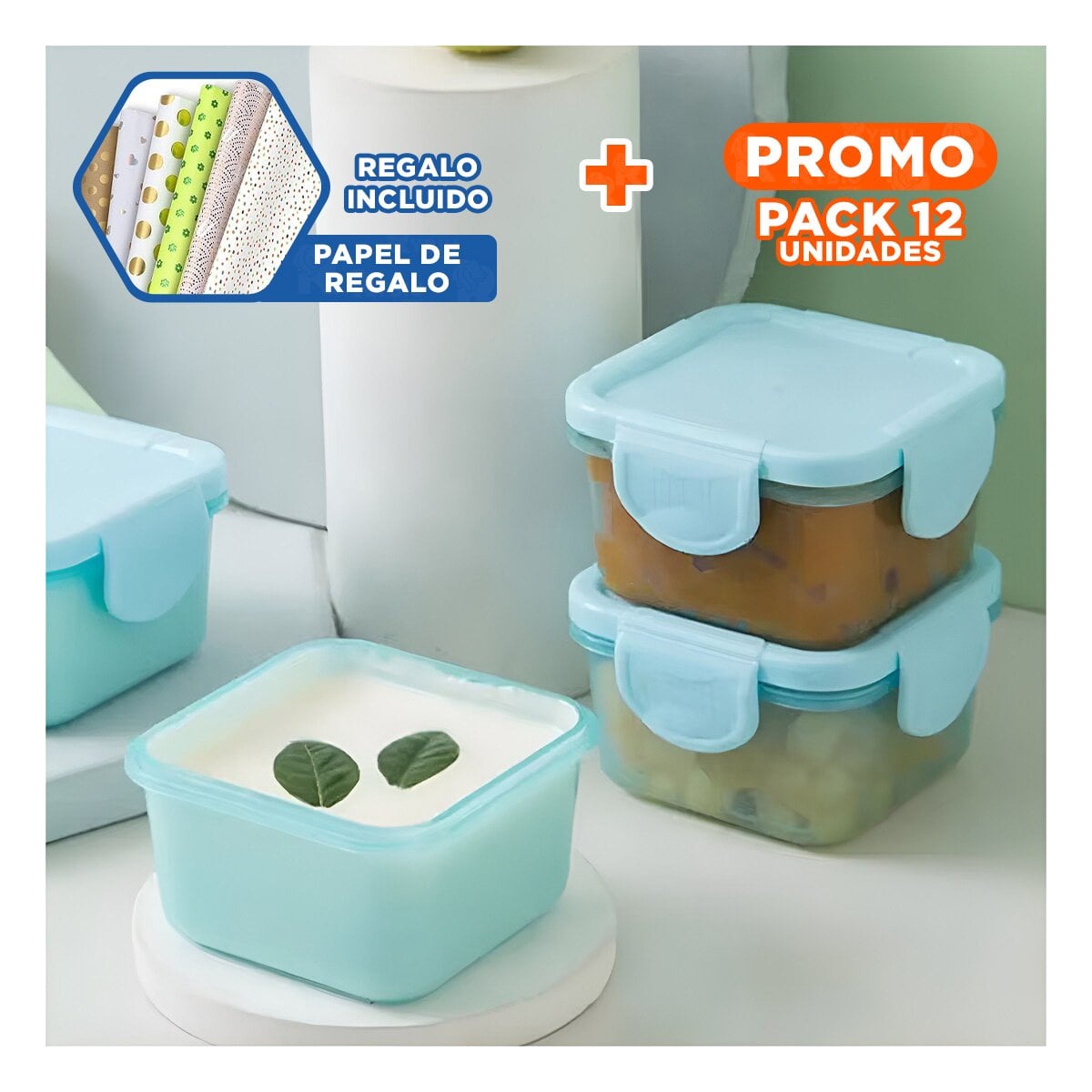 PACK12 DEPÓSITOS MINI CON SEGURO 4 PIEZAS MULTICOLOR 6,2X4CM PARA USO DIARIO Y+PAPEL REGALO - 1