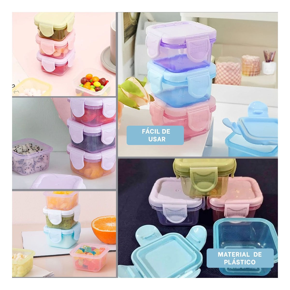 PACK12 DEPÓSITOS MINI CON SEGURO 4 PIEZAS MULTICOLOR 6,2X4CM PARA USO DIARIO Y+PAPEL REGALO - 2