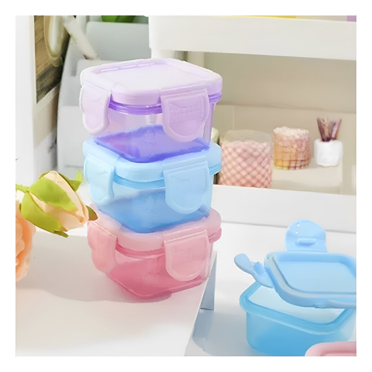 PACK12 DEPÓSITOS MINI CON SEGURO 4 PIEZAS MULTICOLOR 6,2X4CM PARA USO DIARIO Y+PAPEL REGALO - 3