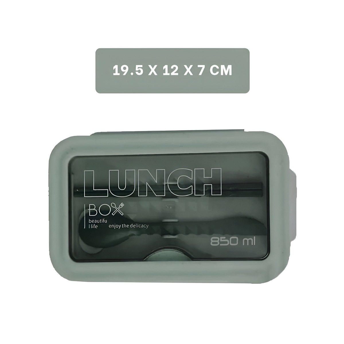 PACK2 BOTE HERMÉTICO 850ML CON CUBIERTOS VERDE PARA ALMACENAJE DE ALIMENTOS - 4