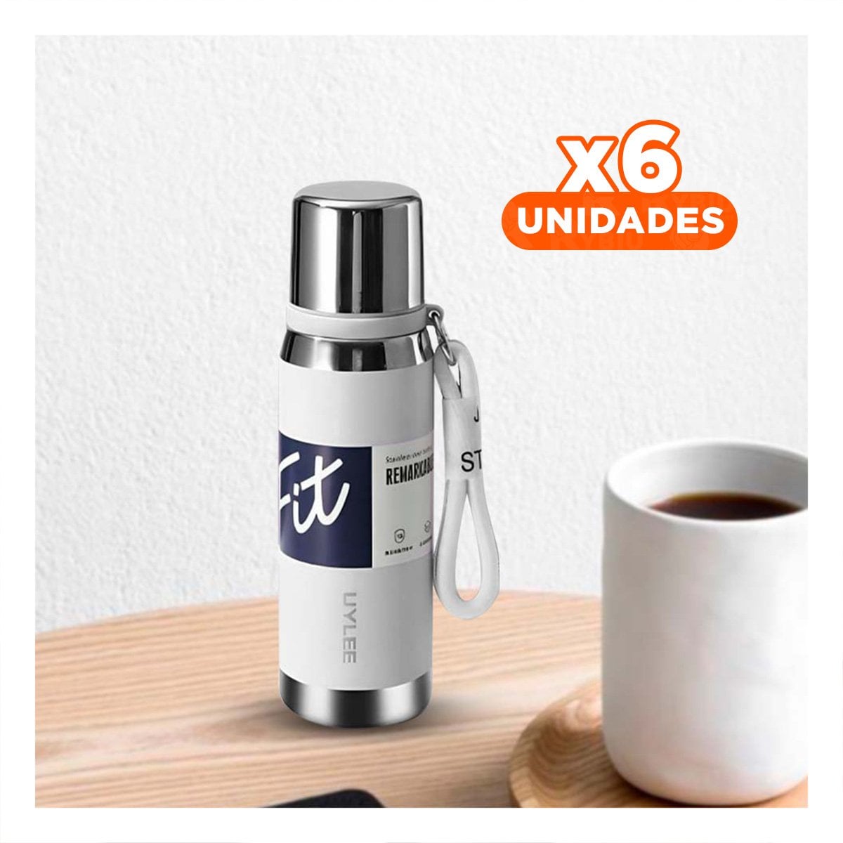 PACK6 CONTENEDOR BLANCO 800ML PARA USO DIARIO EN OFICINA HOGAR Y PICNIC Y+REGALO STICKER - 1