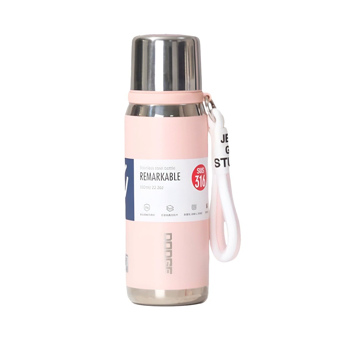 PACK2 ENVASE ROSADO 800ML PARA BEBIDAS FRÍAS Y CALIENTES EN OFICINA Y HOGAR Y+REGALO STICKER - 2